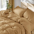 SONORO KATE 100% French Linen Duvet Cover Queen Size, Soft Breathable for Hot Sleepers, Moisture Wicking & Durable Cover Set - Zipper Closure & 4 Corner Ties Duvet Covers 3 Piece (Rust,Queen)