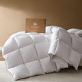 Pacific Coast Goose Feather Down Fiber Comforters King Size, Extra Fluffy White Duvet Insert, Ultra-Soft, Breathable, All Season Hotel Luxury Bedding Comforters, 8 Corner & Center Loops (106"x90")