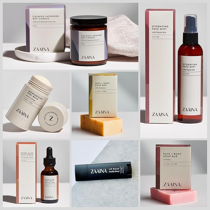 ZAAINA Spa Gift Set for Her - Relaxation Spa Kit for Women, Holiday Spa Gift Basket, Pampering At Home Bath and Body Self Care Spa Package, Christmas Gifts for Mom Wife, Spa Birthday Gifts for Women