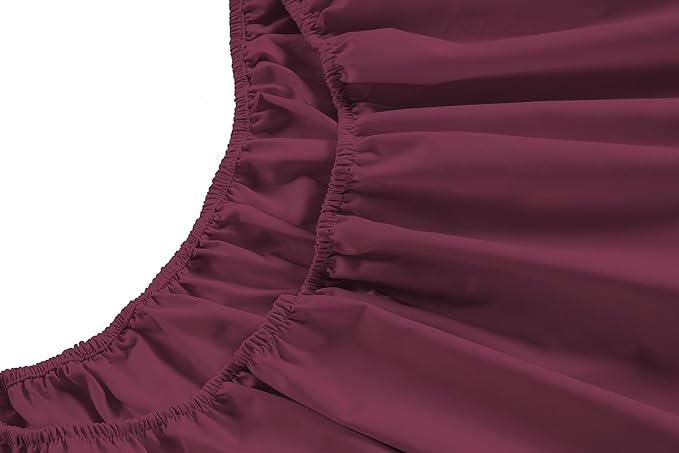 LANE LINEN 100% Cotton Twin XL Size Sheets Set - 3 Pieces - Ultra Soft Sateen Weave, 450 Thread Count - Breathable, Cooling, Durable, 15" Deep Pockets - Windsor Wine