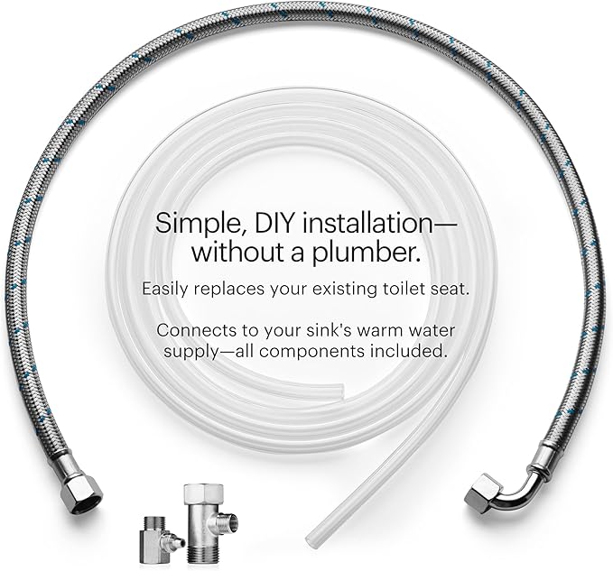 Brondell Bidet Toilet Seat, Non-Electric Swash Ecoseat, Fits Elongated Toilets, White - Dual Temperature, Dual Nozzle System - Bidet with Easy Installation