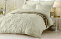 Cotton Duvet Cover Oversized 800 Thread Count 100% Egypitian Cotton Pinch Pleated 1 Duvet Cover & 2 Pillow Shams Long Staple Quilt Silky Soft, Breathable With Zipper -3 Piece Set (Ivory)