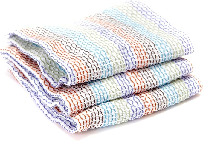 Full Circle Tidy 100% Organic Cotton Dish Cloths, Set of 3, Multicolored