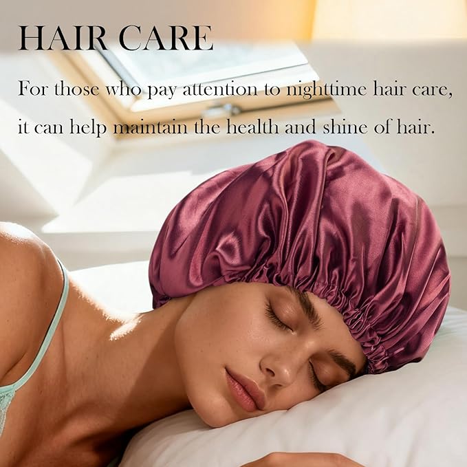 Satin Bonnet Double Layer Silk Bonnet for Sleeping Women Hair Care for Natural Curly