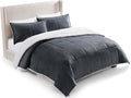 UGG Blissful Comforter Set with 2 Pillow Shams Reversible White Comforter Plush Fluffy Warm Bed Set Premium Hypoallergenic Down Alternative Bedding Breathable, King/California King, Blue Imperial