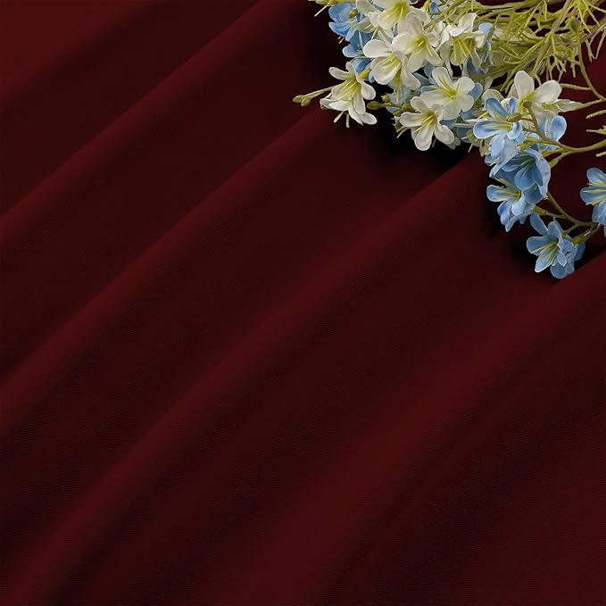 CUCRAF Burgundy Red Blackout Curtains 96 inch Length 2 Panels Set, Rod Pocket Room Darkening Drapes for Bedroom Living Room, Insulated Thermal Light Blocking Window Curtain (W52 x L96 Inch)