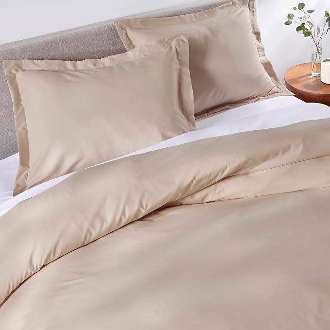 PeachSkinSheets 1500tc Level of Softness Soft Cooling Duvet Cover Set | Queen/Full Size - Toasted Marshmallow