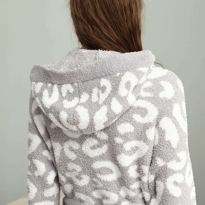 MH MYLUNE HOME Ultra Soft Robe With Pockets, Spa Bathrobe Loungewear Calf-Length, Plush Fuzzy Fluffy Wrap Robe for Women