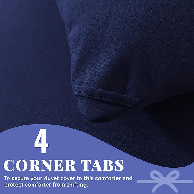 Cosybay Down Alternative Comforter (Navy Blue, Twin) - All Season Soft Quilted Twin Size Bed Comforter - Duvet Insert with Corner Tabs - Winter Summer Warm Fluffy, 64x88 inches
