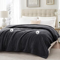 Sealy Electric Blanket King Size 100"x90", Soft Double Flannel Heated Blanket with 10 Heat Levels & 1-12 Hours Auto Shut Off, Machine Washable, Even Heat Distribution, Charcoal