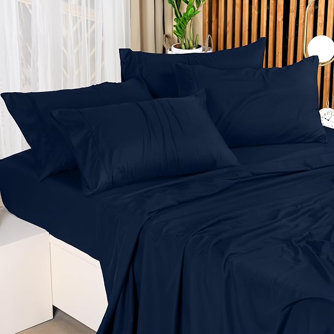 Utopia Bedding Full Bed Sheets Set - Pack of 10 Sheet Sets - Perfect for Spa, Hotel, & Guest Bedroom - Brushed Microfiber - Shrinkage and Fade Resistant - Easy Care (Navy Blue)