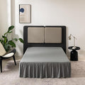 Grey Bed Skirt Queen Size Ruffled Bed Skirt with Split Corners, Queen Bed Skirt 12 Inch Drop, TSUTOMI Queen Size Bed Skirt Grey for Ruffled Bed Skirt with Split Corners, Bed Skirt Queen Size
