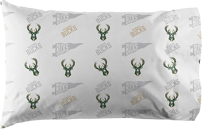 Officially Licensed Milwaukee Bucks NBA Twin Size Sheet Set – Soft Team Logo Bedding for Dorms, Bedrooms, Fan Caves & Game Day Style