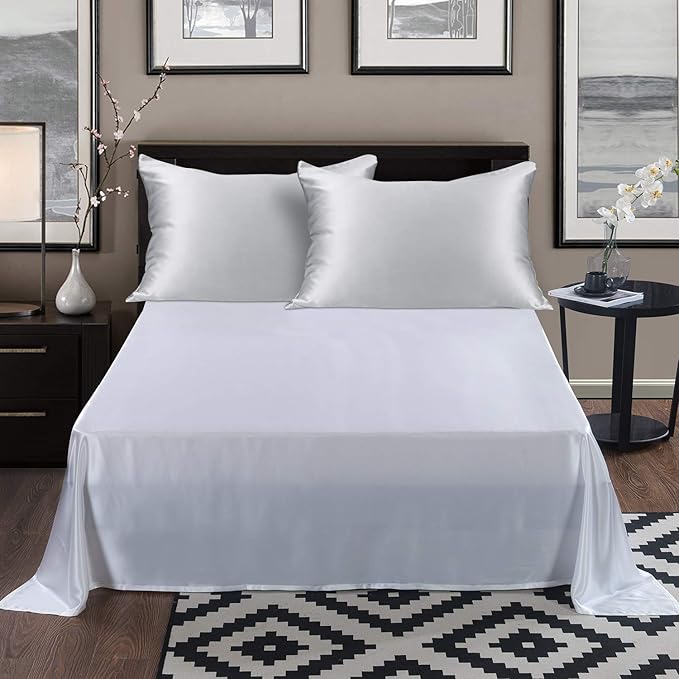 ALASKA BEAR 20 by 54 Silk Pillowcase Couple Womens and Mens Pillow Slip Washable, Body Size(1 Pack, Silver Grey)