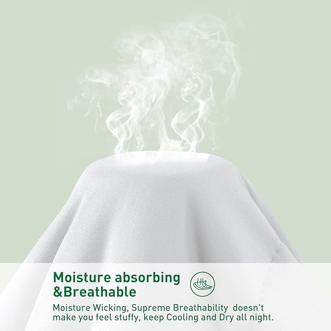 100% Viscose Made from Bamboo Comforter for Hot Sleepers- Breathable Cooling Silky Soft Duvet Insert Full Size-with 8 Corner Tabs- All Season Comforter (86x82 Inches, White)