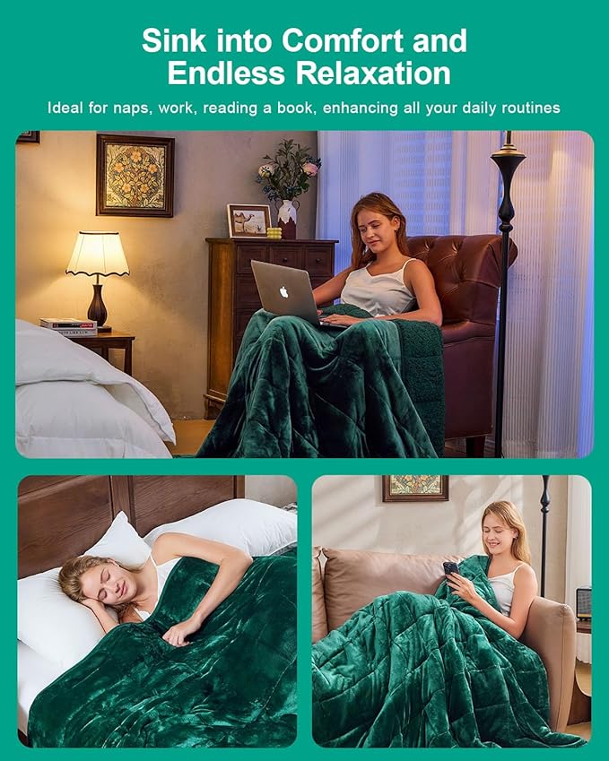 Super Fuzzy Soft Sherpa Fleece Weighted Blanket, 15 lbs Dual Sided Fluffy Heavy Weighted Blankets for Adults - No Bunching with Double Layers of Soft Inner Lining (60"x 80", 15 Pounds)