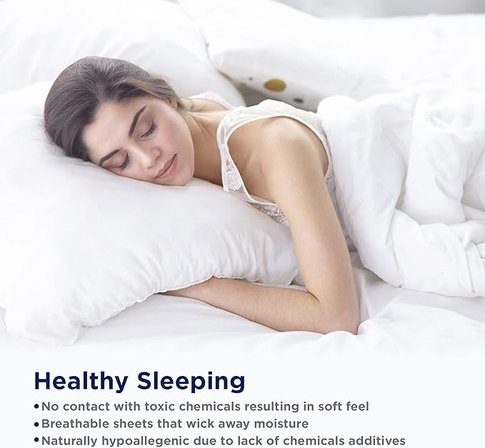 Lane Linen King Bed Sheets – 450 Thread Count Long-Staple 100% Cotton King Size Bed Sheets, Hotel Luxury Soft Silky Sateen Weave, Durable for Daily Use, Fully Elasticized 15" Deep Pocket – Ballad Blue