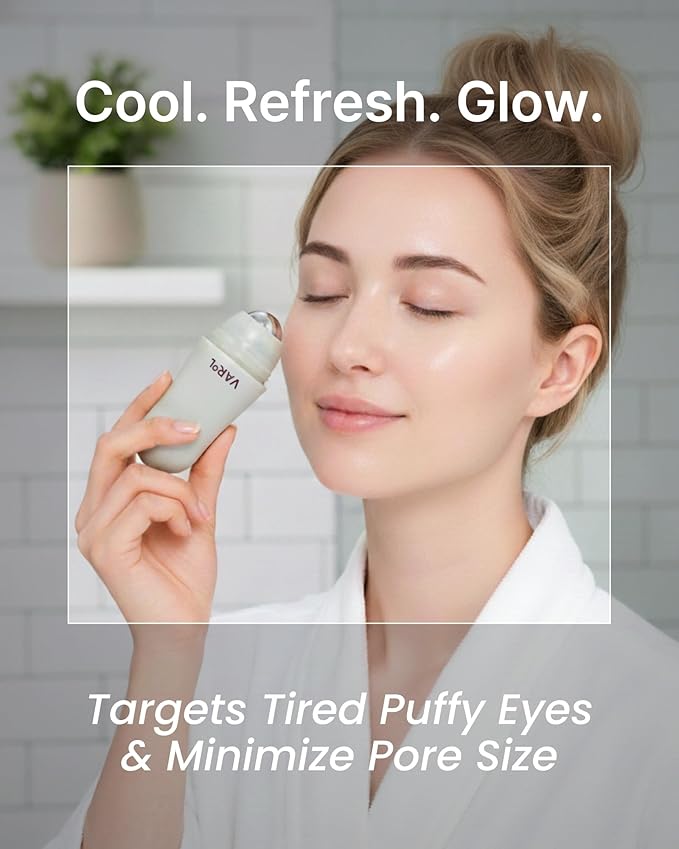 Ice Roll Serum for Face, Puffy Eyes, Under Eye Bags - Panthenol & Tannin for Hydrating, Pore Minimizing, Cooling Ice Roller for Puffiness, Redness, Dark Circles - Korean Skin Care, 1.69 Fl Oz