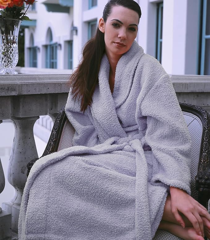Plush Microfiber Fleece Robe | Super Soft & Warm | Lightweight | Full Length