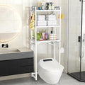 ZZL Over The Toilet Storage,3-Tier,Bathroom Toilet Organizer,Multifunctional Space Saver Freestanding Bathroom Shelves with 4 Hooks,White