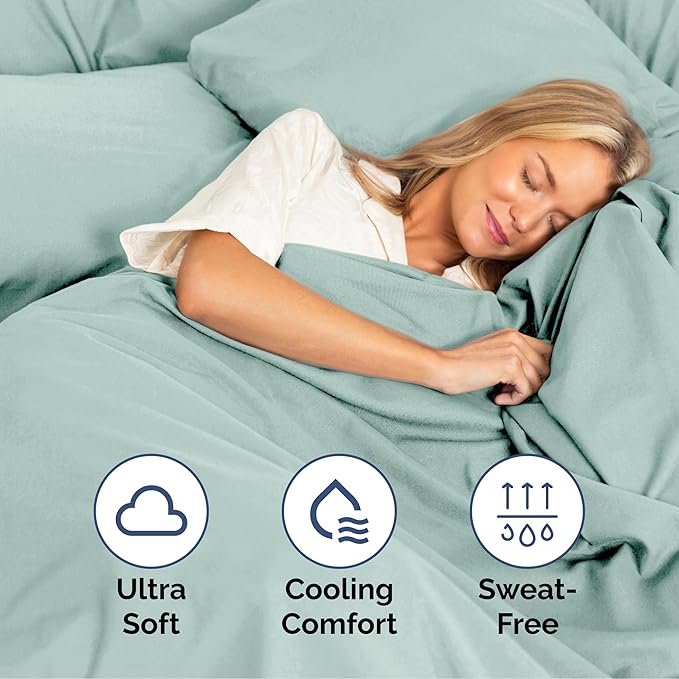 Cal King Size 4 Piece Sheet Set - Extra Soft, Breathable & Cooling - Hotel Luxury Durable Bed Sheets for Women & Men - Deep Pockets, Easy-Fit & Wrinkle-Free - Light Teal Oeko-Tex