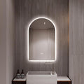 Arched Shaped LED Bathroom Mirror with dimming Lighting, 24V, 3 Color temperatures, defogger, 5MM Silver Glass (40" L x 24" W)