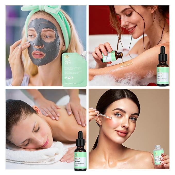 Tea Tree 23 Pcs Facial Skin Care Set, Bath and Body Gifts for Women & Men, Self-Care Relaxation Gifts, Home Spa, Sheet Mask, Gel Eye Mask, Gua Sha, Cream, Birthday, Christmas, Valentines, Mother Day