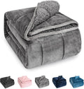 Sivio Weighted Blanket for Adult, 15 lbs Sherpa Heavy Blanket with Soft Flannel Reversible, Queen Size, Extra Warm Cozy Fluffy Weighted Blanket, 60x80 Inches Dual Sided Grey
