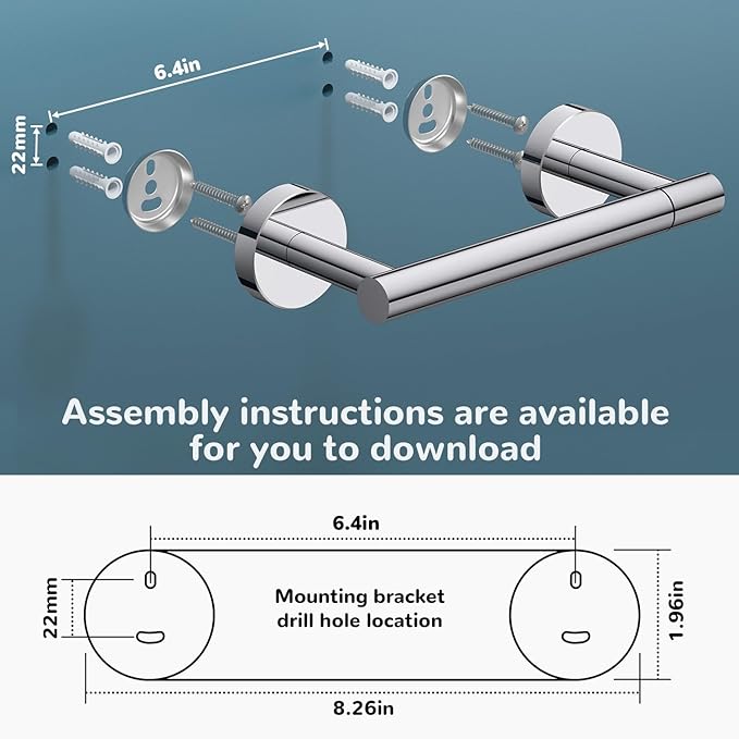 FORIOUS Toilet Paper Holder Wall Mount, SUS304 Stainless Steel Double Post Pivoting Tissue Roll Holder and Hand Towel Ring Set for Bathroom, RV, Bathroom Hardware Accessories Set, Chrome