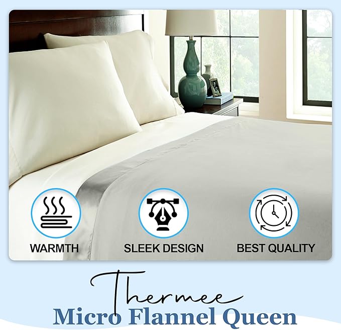 Thermee Micro Flannel Twin Size Blankets, Lightweight All Seasons Cozy Blanket, Throw Blankets for Home and Living Room, Comfy & Soft Blanket for Couch, Machine Wash, No Pilling - Sand