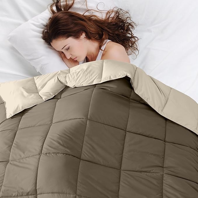 Modern Threads Down Alternative Reversible Comforter Taupe/Champagne California King