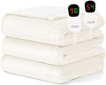 Homemate Electric Heated Blanket King Size - 100"x90" Heating Blanket King Size Dual Control 1/2/4/6/8 Hours Auto-Off 10 Heat Level Over-Heat Protection Flannel Sherpa ETL Certification