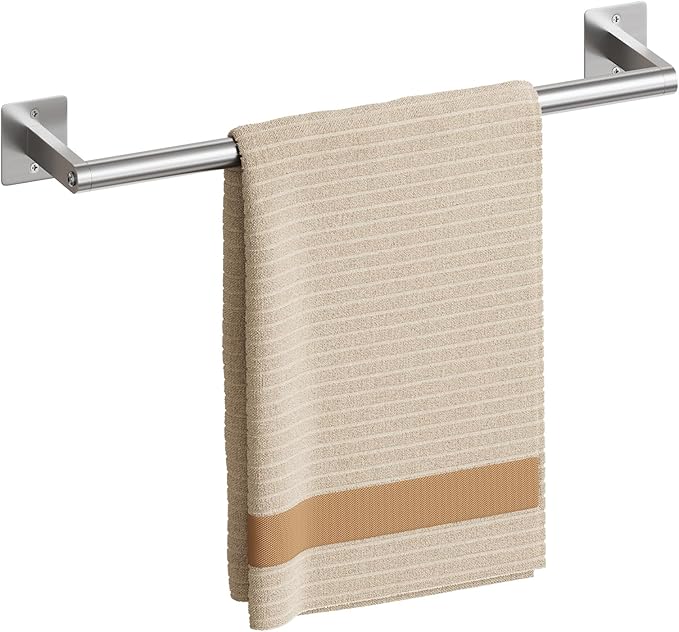 USHOWER Brushed Nickel Towel Bar, 18 Inch Towel Racks for Bathroom Wall Mounted, Heavy Duty Stainless Steel Towel Holder, Easy Installation (Total Length 20 Inch)