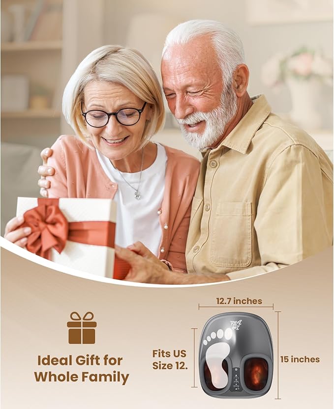 BOB AND BRAD Foot Massager with Heat and Remote, Shiatsu Deep Kneading Electric Feet Massager Machine for Plantar Fasciitis, Men Size 12