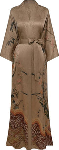 PRODESIGN Kimono Robe for Women - Long Satin Sleepwear Silky Kimono Cover-Up Nightgown Japanese Bathrobe Loungewear Blouse