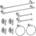 Brushed Nickel Bathroom Hardware Accessories Set, Bathroom Towel Holder Set 10 Pieces, SUS304 Stainless Steel Towel Bar Set Wall Mounted-19 InchTowel Bars, Paper Towel Holder, Towel Hook, Towel Ring