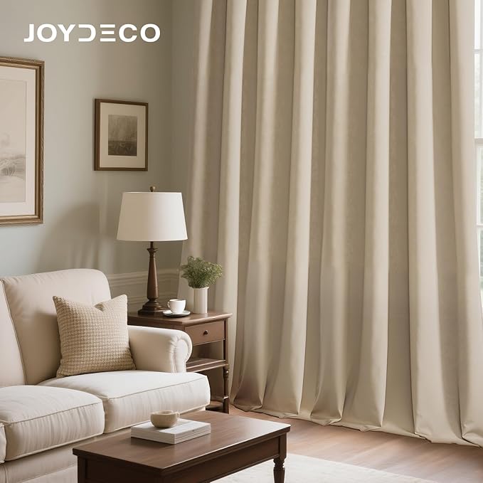 Joydeco Latte Coffee Velvet Curtains 90 Inches 2 Panels, Luxury Thermal Insulated Soft Curtains for Bedroom & Living Room, Room Darkening Velvet Drapes, Rod Pocket (52W x 90L)