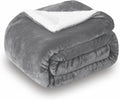 SOCHOW Sherpa Fleece Throw Blanket, Double-Sided Super Soft Luxurious Plush Blanket King Size 90 inchx108 inch, Grey