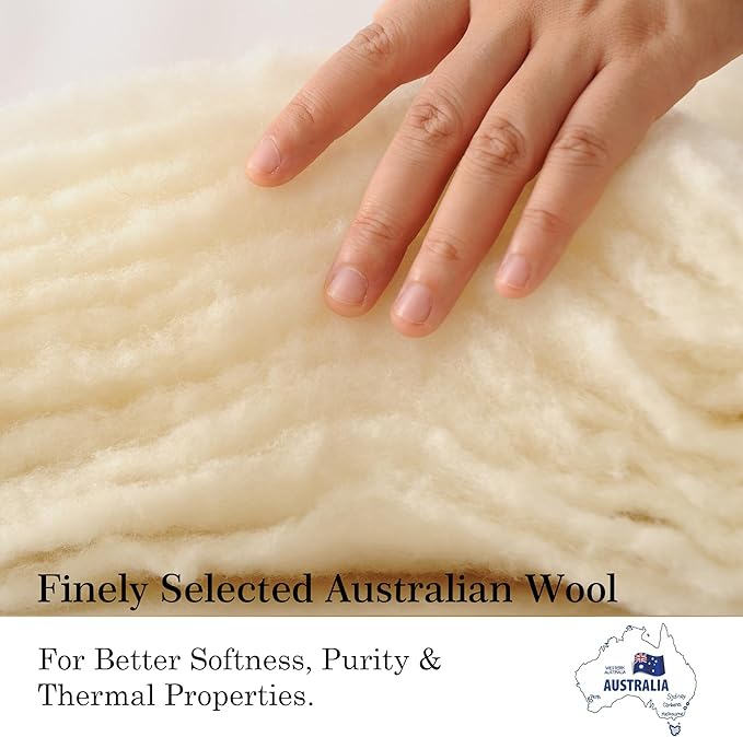CUDDLE DREAMS Wool Comforter Duvet Insert, 100% Australian Wool Filling with Soft Noiseless Cotton Shell, Natural Warmth (Heavyweight for Winter, Twin)