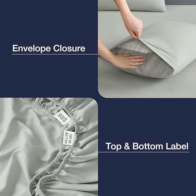 CASUAL LIVING Twin XL Sheets Set 3 Piece Cooling Sheets with 1 Pillowcase Soft Microfiber Hypoallergenic Washable Bed Set Deep Pocket Lightweight Bedding for College Dorm Essentials, Sage Green