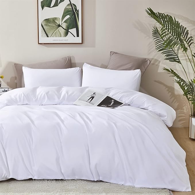 KAREVER White Comforter Twin Kids White Fluffy Bedding Set Soft Durable Twin Comforter