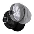 Satin Lined Sleep Cap Bonnet for Curly Hair and Braids, Stay On All Night Hair Wrap with Adjustable Strap for Women and Men, Black and Grey, Pack of 2