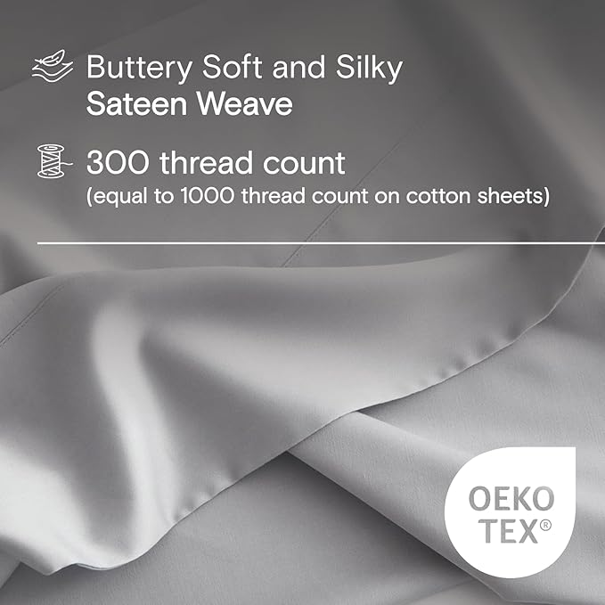 DOZ Duvet Cover Set, 100% Viscose derived from Bamboo, Organically Grown, Buttery Soft, Cooling Duvet Covers, High GSM, 1 Duvet Cover and 2 Pillowcases, 106"x90" (Storm, King/Cal King)