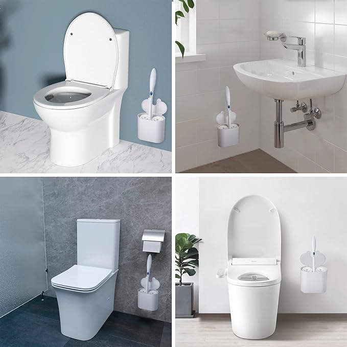 Wall Mounted Holder for Clorox Toilet Wand, Compatible with Clorox Toilet Wand Holder only, Place on Both Sides, White