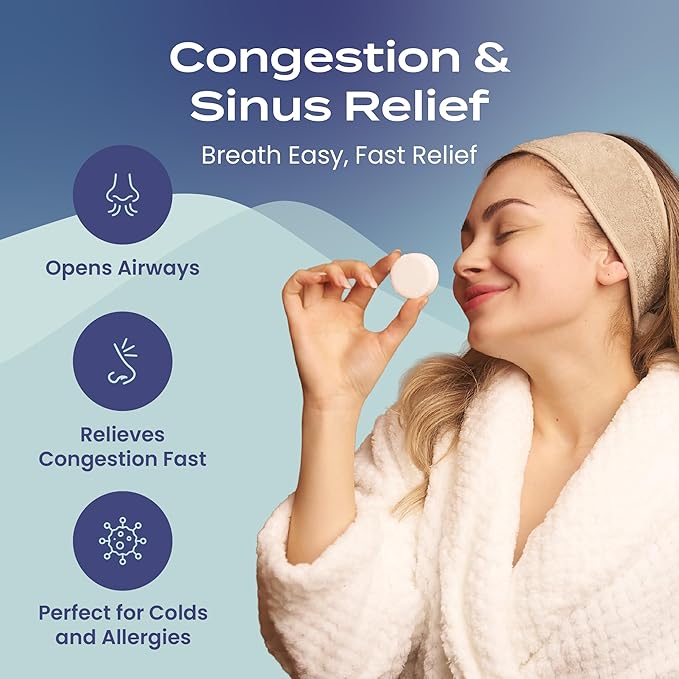 Body Restore Shower Steamers Aromatherapy 6 Pack - Christmas Stocking Stuffers for Men, Birthday Gifts for Women, White Elephant, Relaxation, Self Care - Clarity