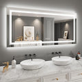 28x60 LED Bathroom Mirror with Front and Backlight, Dimmable Lighted Bathroom Vanity Mirror with Anti-Fog, Memory Function,Tempered Glass(Horizontal/Vertical)