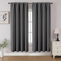 CUCRAF Light Grey Blackout Curtains 63 inch Length 2 Panels Set, Rod Pocket Room Darkening Drapes for Bedroom Living Room, Insulated Thermal Light Blocking Window Curtain (W52 x L63 Inch)
