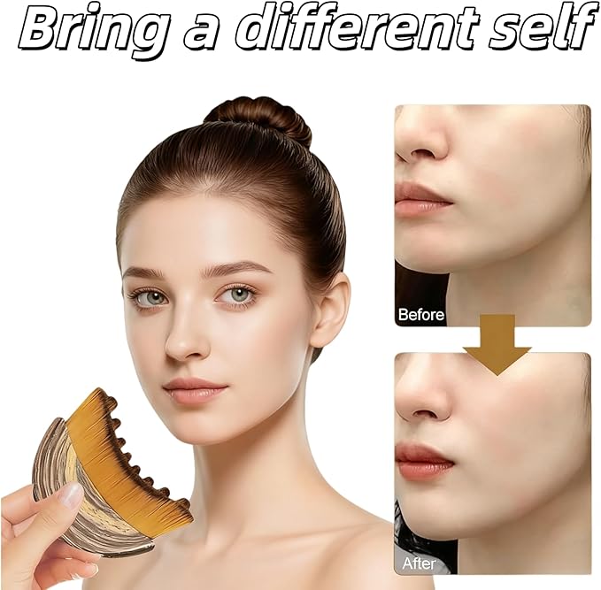 Lymphatic Contour Face Brush Face Lifting Brush Gua Sha Brush for Face Dry Lymphatic Massage Brush Face Depuffer Facial Tool (2PCS)
