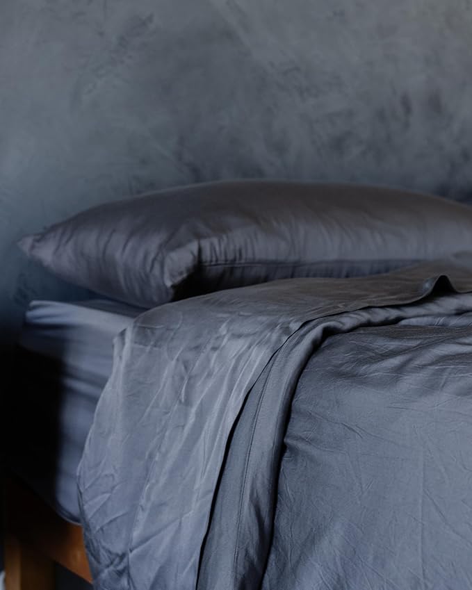 Cozy Earth Luxury Duvet Cover King - 100% Viscose from Bamboo - Ultra-Soft, Cooling & Lightweight Duvet Cover - Temperature-Regulating Bedding with Concealed Zip & Interior Snap Closures - Charcoal