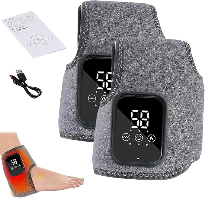 2PCS Naxir Foot Revive Massager, Portable Triple Method Ankle Wrap with 3 Vibration Modes